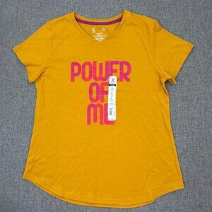 NEW!‎ Xersion Big Girls T-Shirt "Power Of Me"  XL Cotton Blend Quick Dry V-Neck